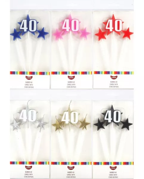 GoBake Number 40 Star Candle